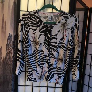 White HouseBlack Market Floral Sweater